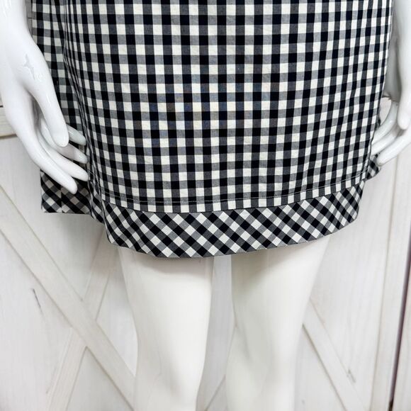 Vineyard Vines Gingham Check Off The Shoulder Shift Mini Dress Black White XS - Picture 6 of 12